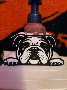 English Bulldog bath and body works soap holder